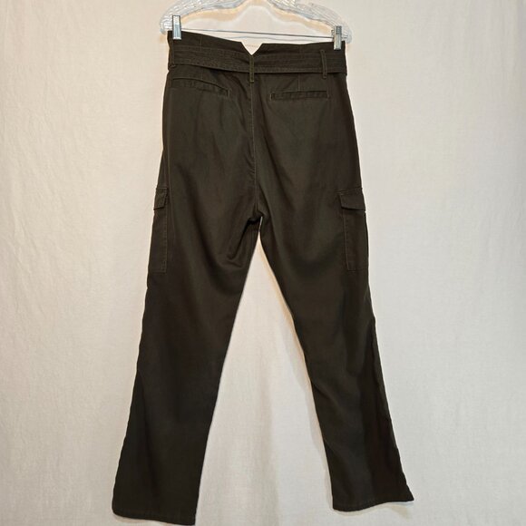 GOOD AMERICAN Hunter Green Belt Hi-Rise Drapey Cargo Pant Size 6/28 New NO Tag! - Picture 2 of 16